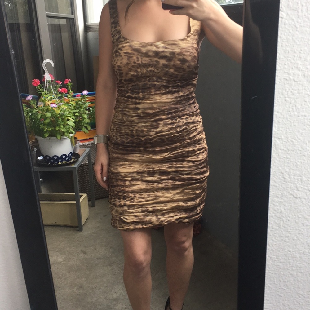 Nicole Miller Animal Print Cocktail Dress Size 4